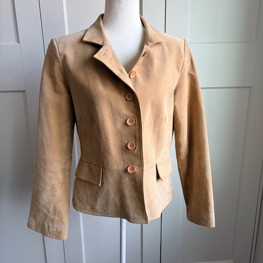 Bagatelle Camel  Leather Blazer | 12